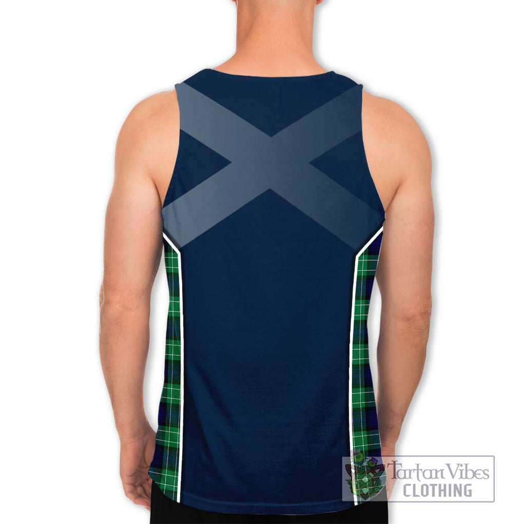 Abercrombie Tartan Men's Tank Top with Family Crest and Lion Rampant Vibes Sport Style - Tartan Vibes Clothing