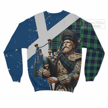 Abercrombie Tartan Sweatshirt with Family Crest Scottish Bagpiper Vibes