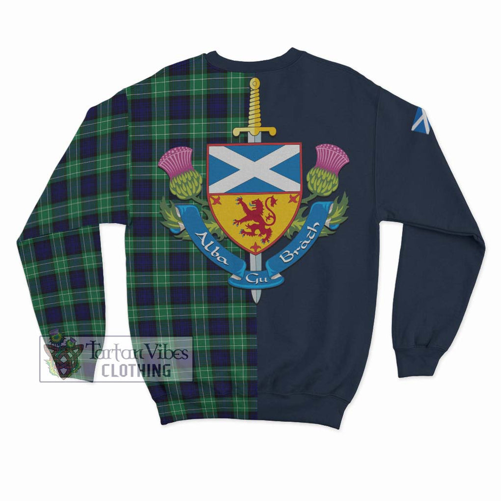 Tartan Vibes Clothing Abercrombie Tartan Sweatshirt with Scottish Lion Royal Arm Half Style