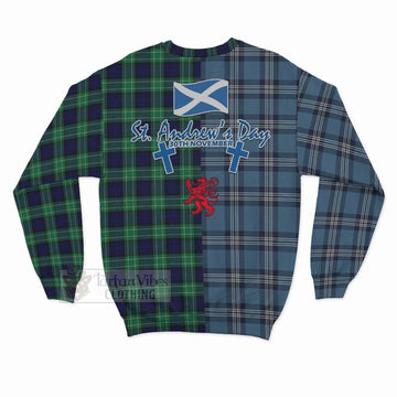 Abercrombie Tartan Sweatshirt Happy St. Andrew's Day Half Tartan Style