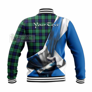 Abercrombie Tartan Baseball Jacket with Family Crest Scotland Patriotic Style