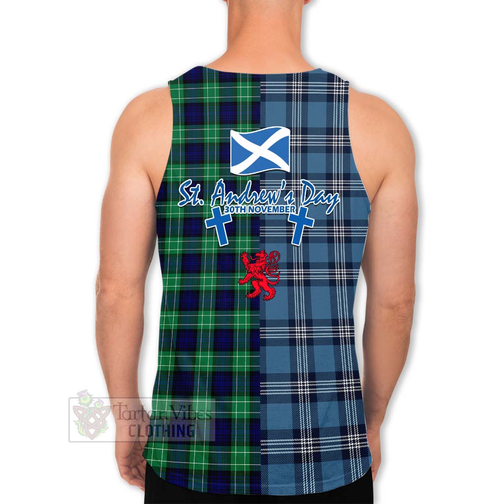 Tartan Vibes Clothing Abercrombie Tartan Men's Tank Top Happy St. Andrew's Day Half Tartan Style