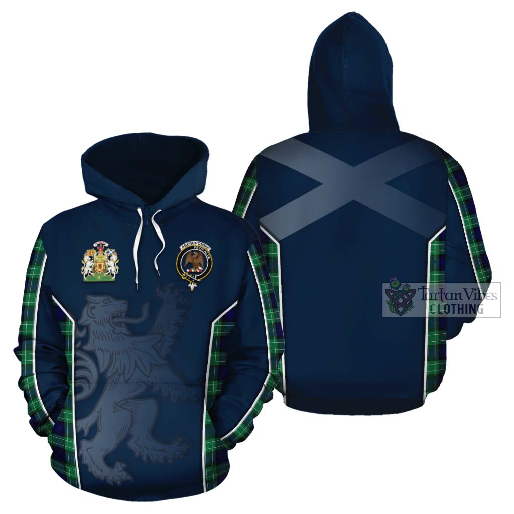 Tartan Vibes Clothing Abercrombie Tartan Cotton Hoodie with Family Crest and Lion Rampant Vibes Sport Style