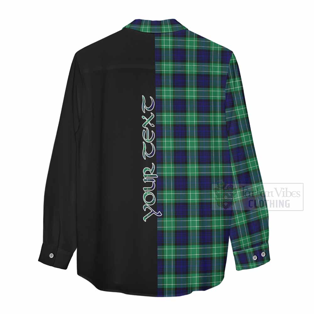 Tartan Vibes Clothing Abercrombie Tartan Women's Casual Shirt with Family Crest and Half Of Me Style