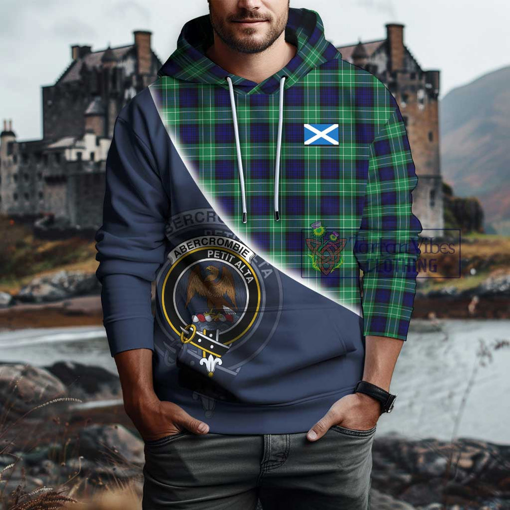 Abercrombie Tartan Hoodie with Personalised National Flag and Family Crest Half Style - Tartanvibesclothing Shop