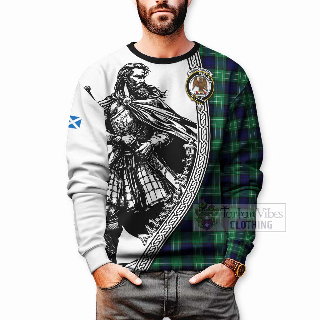 Tartan Vibes Clothing Abercrombie Tartan Clan Crest Sweatshirt with Highlander Warrior Celtic Style