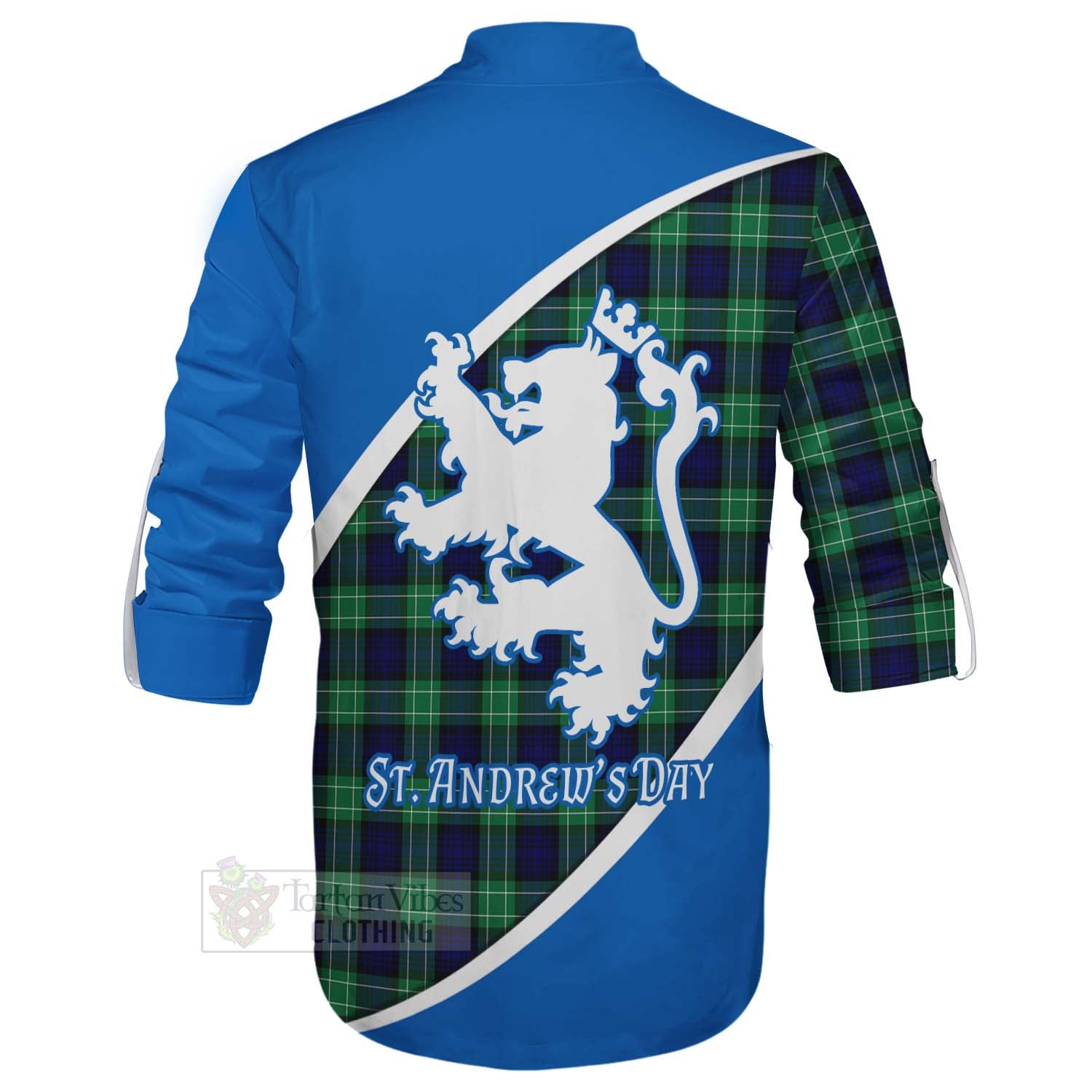 Tartan Vibes Clothing Abercrombie Family Crest Tartan Ghillie Kilt Shirt Celebrate Saint Andrew's Day in Style