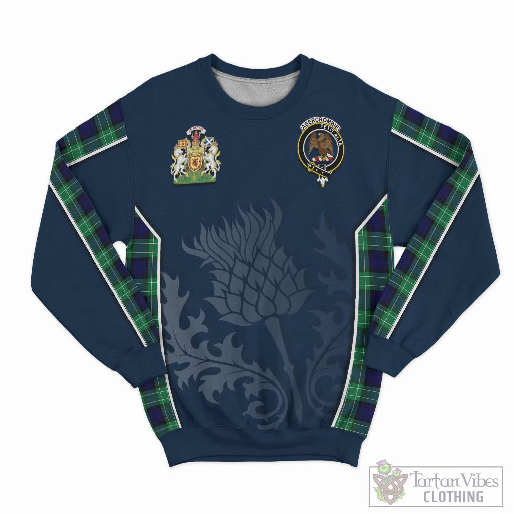 Tartan Vibes Clothing Abercrombie Tartan Sweatshirt with Family Crest and Scottish Thistle Vibes Sport Style