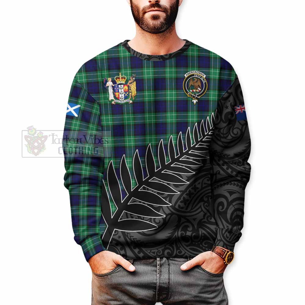 Tartan Vibes Clothing Abercrombie Crest Tartan Sweatshirt with New Zealand Silver Fern Half Style