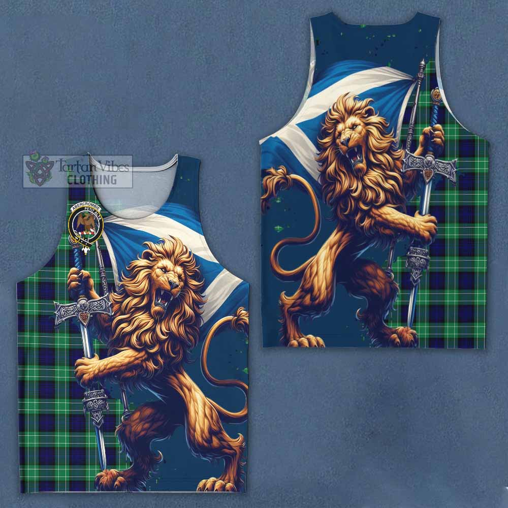 Tartan Vibes Clothing Abercrombie Tartan Family Crest Men's Tank Top with Scottish Majestic Lion