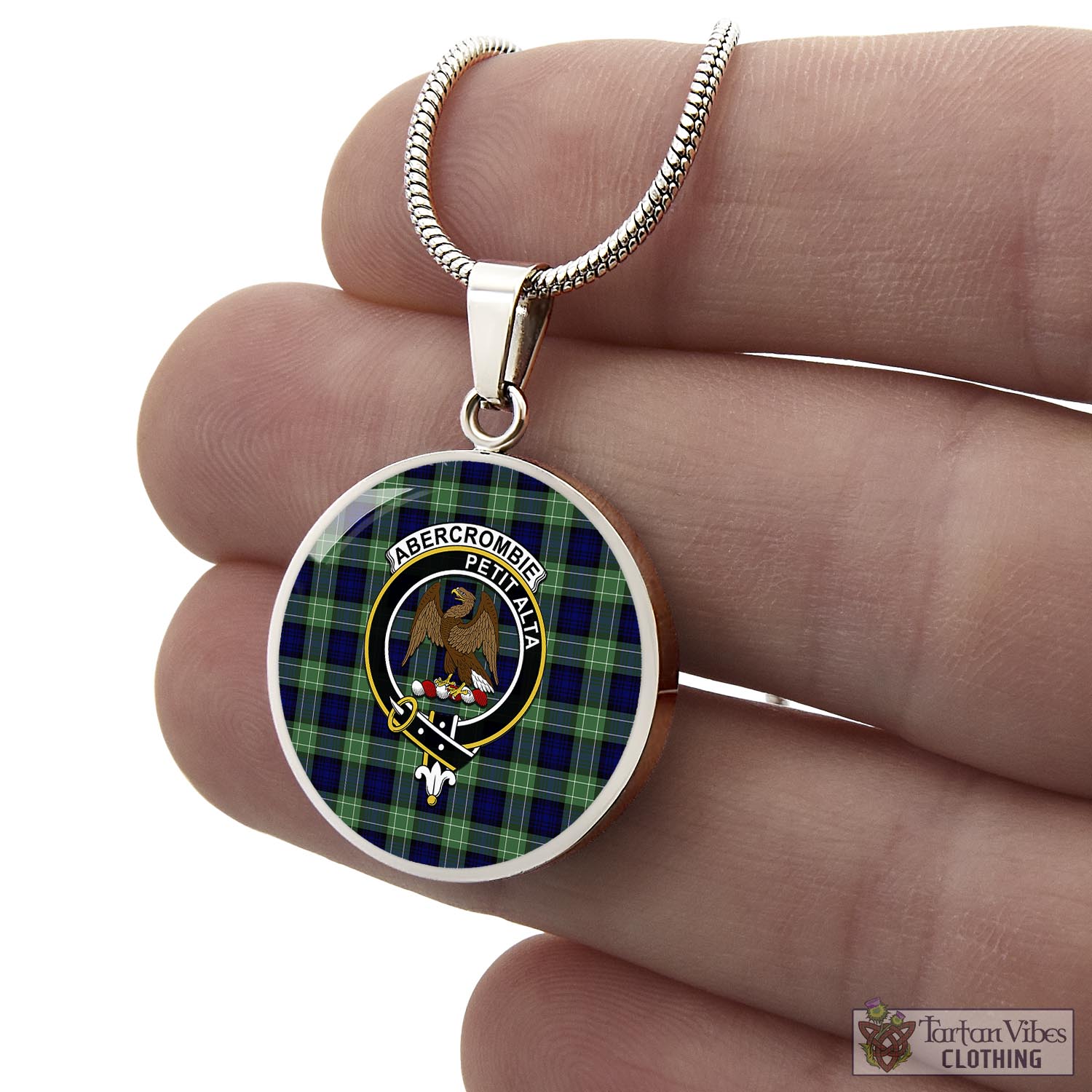 Tartan Vibes Clothing Abercrombie Tartan Circle Necklace with Family Crest