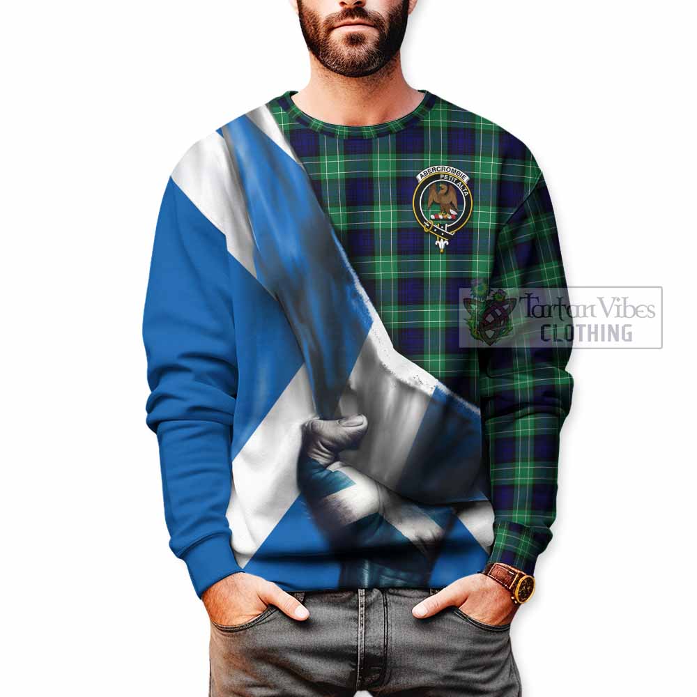 Tartan Vibes Clothing Abercrombie Tartan Sweatshirt with Family Crest Scotland Patriotic Style