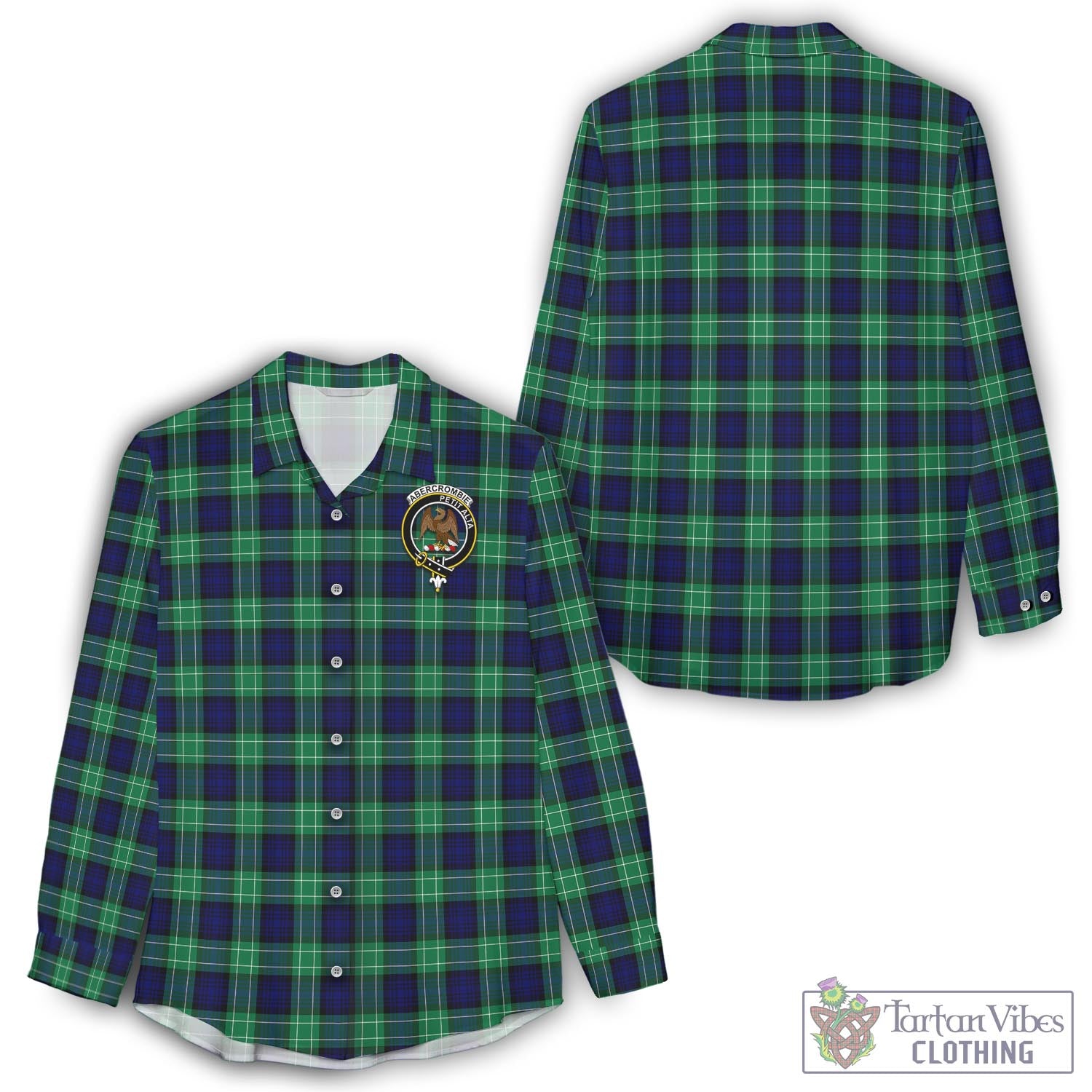 Tartan Vibes Clothing Abercrombie Tartan Womens Casual Shirt with Family Crest