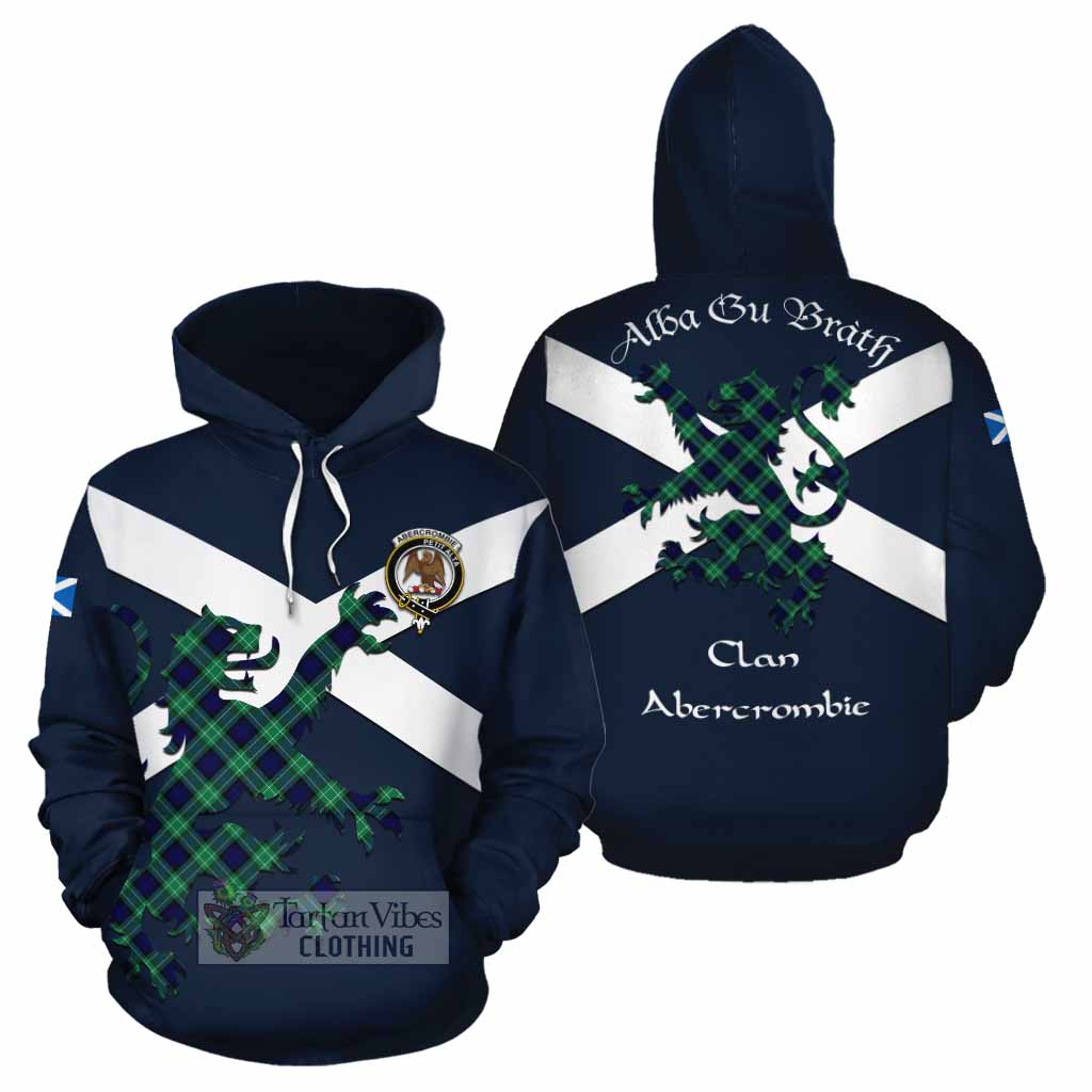 Tartan Vibes Clothing Abercrombie Tartan Lion Rampant Cotton Hoodie Proudly Display Your Heritage with Alba Gu Brath and Clan Name