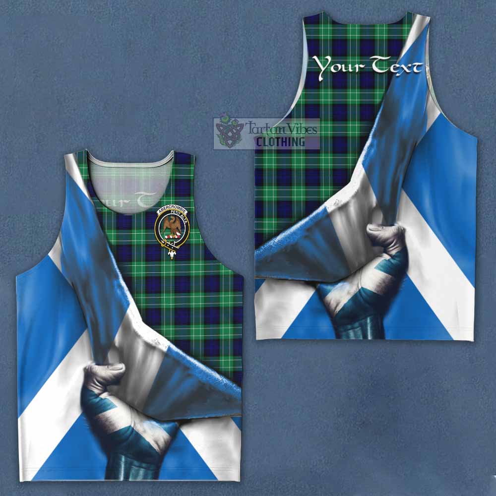 Tartan Vibes Clothing Abercrombie Tartan Men's Tank Top with Family Crest Scotland Patriotic Style