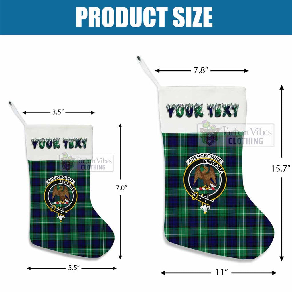 Tartan Vibes Clothing Abercrombie Tartan Family Crest Christmas Stocking with Personalized Text