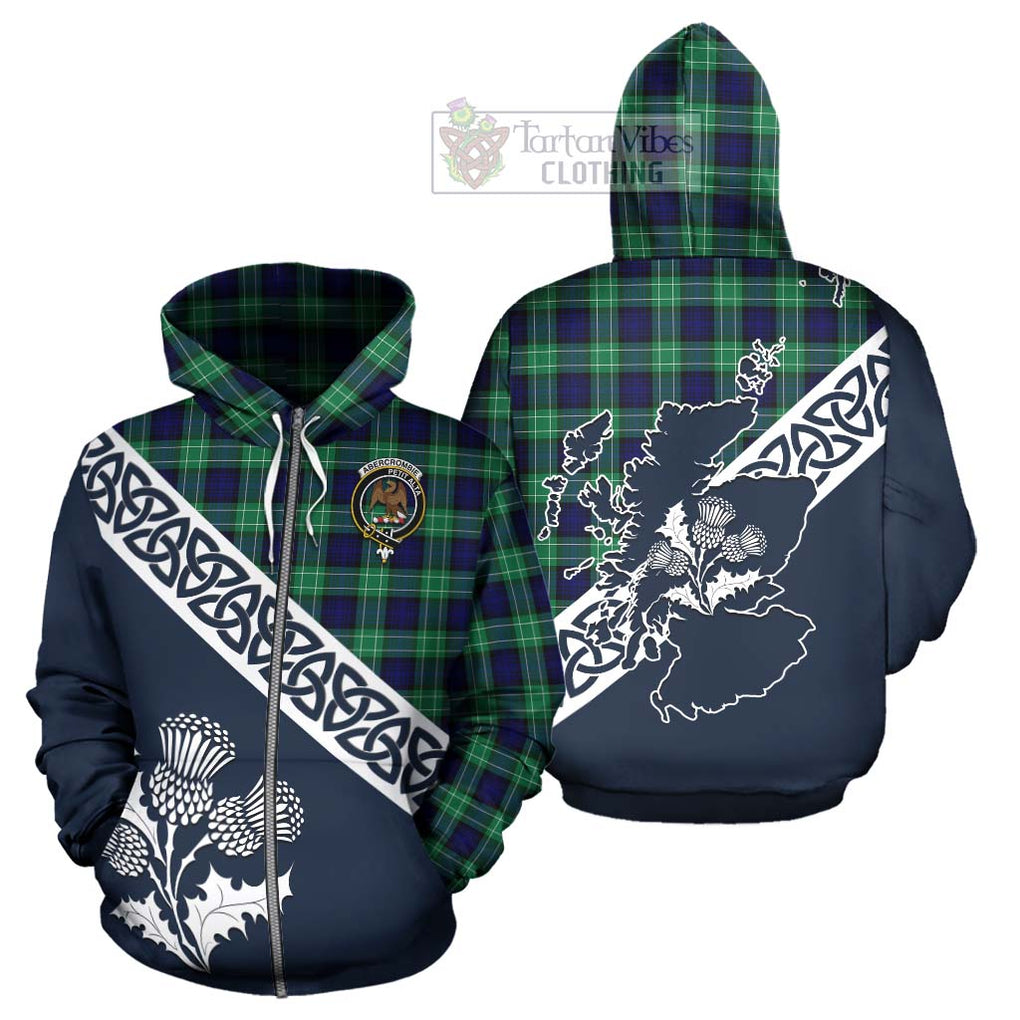 Tartan Vibes Clothing Abercrombie Tartan Hoodie Featuring Thistle and Scotland Map