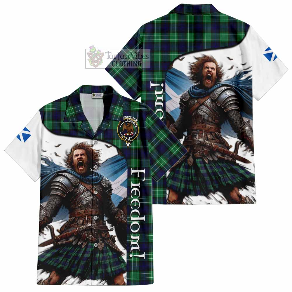 Tartan Vibes Clothing Abercrombie Crest Tartan Short Sleeve Button Shirt Inspired by the Freedom of Scottish Warrior