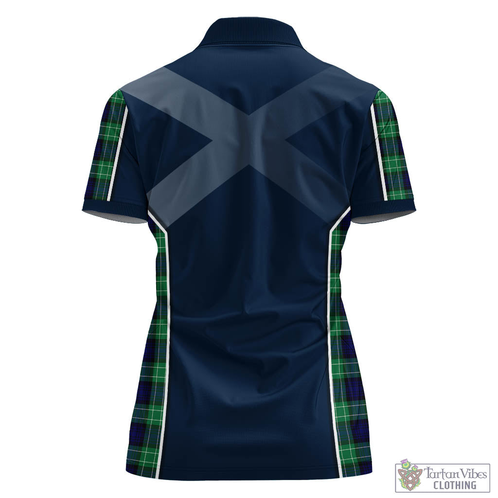 Tartan Vibes Clothing Abercrombie Tartan Women's Polo Shirt with Family Crest and Lion Rampant Vibes Sport Style