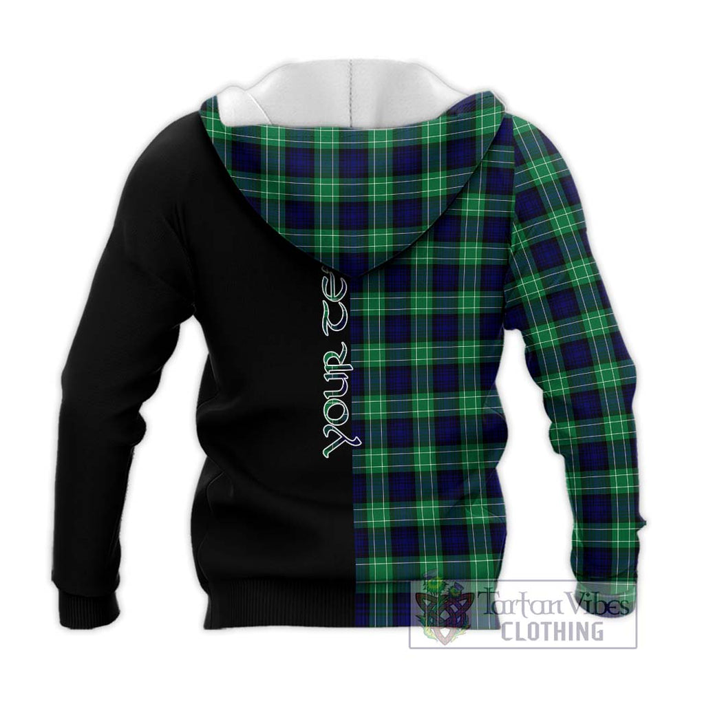 Abercrombie Tartan Knitted Hoodie with Family Crest and Half Of Me Style - Tartanvibesclothing Shop