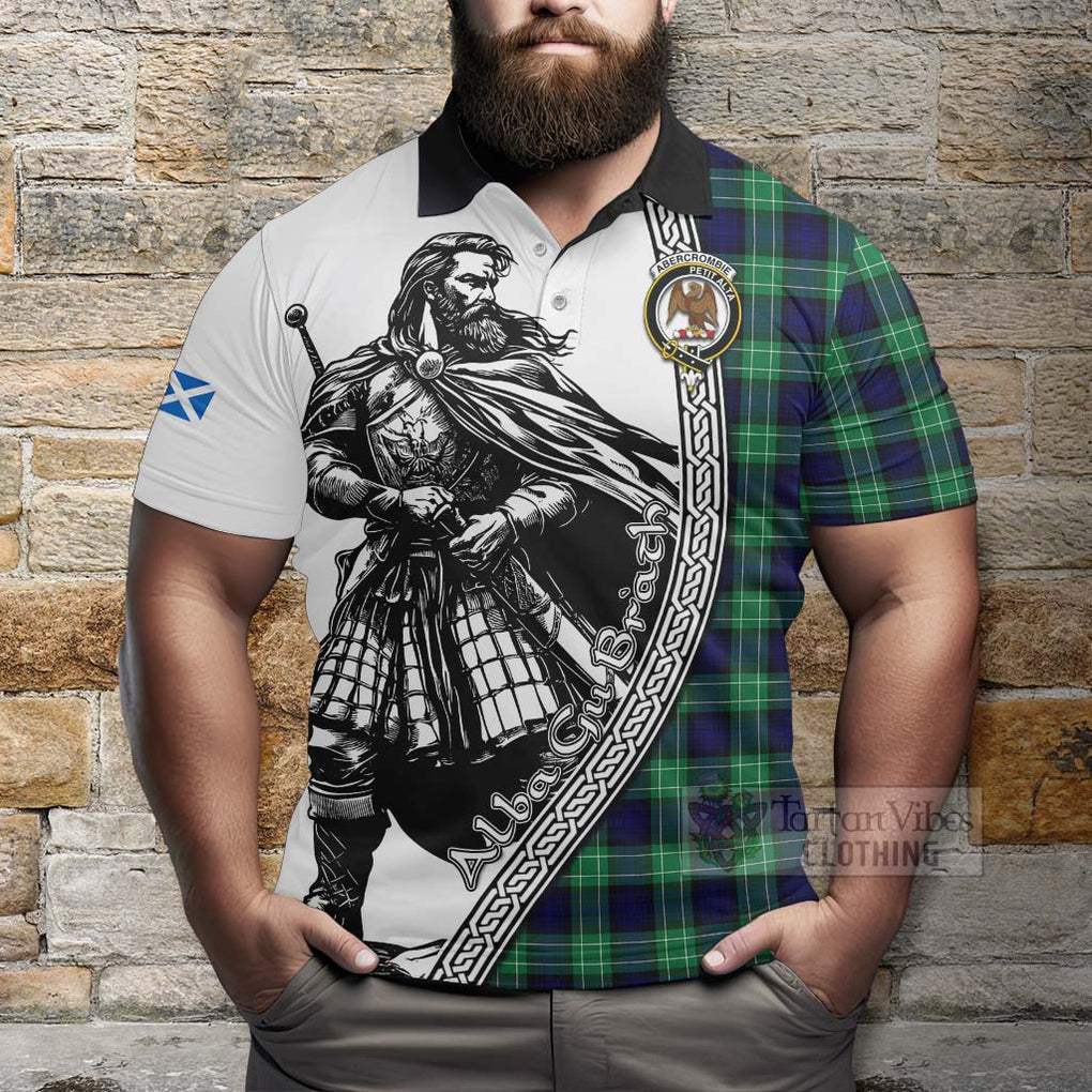 Tartan Vibes Clothing Abercrombie Tartan Clan Crest Polo Shirt with Highlander Warrior Celtic Style