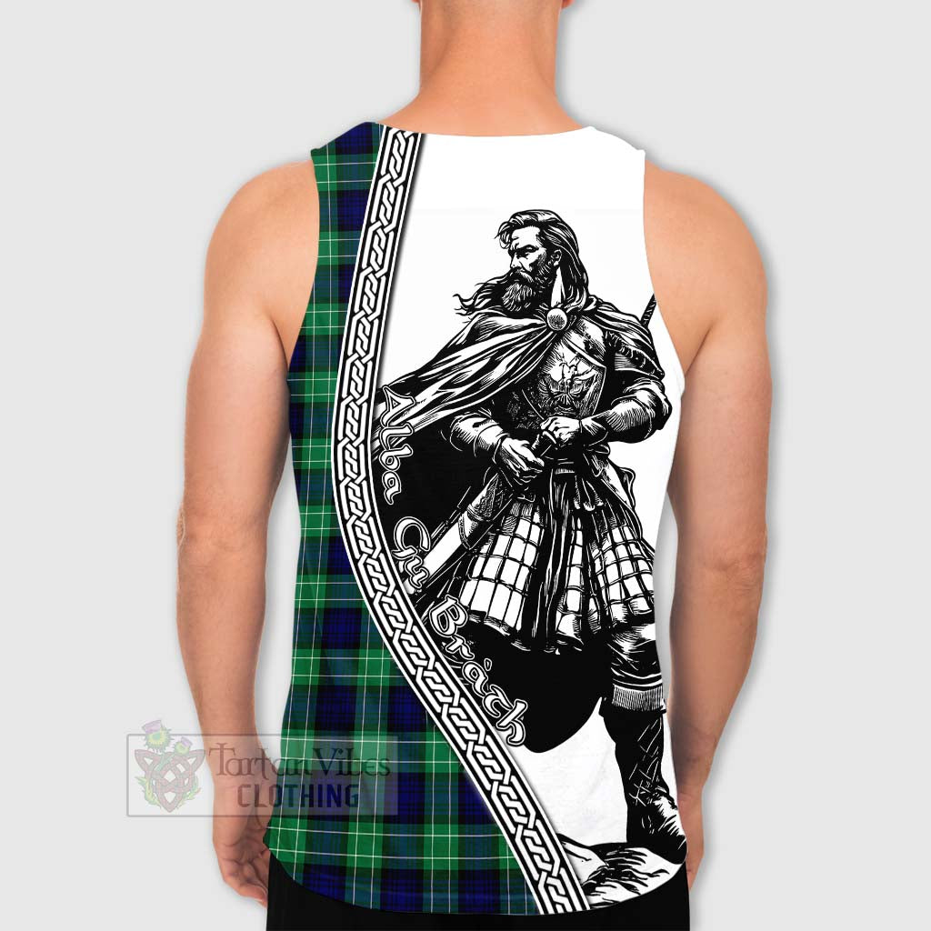 Tartan Vibes Clothing Abercrombie Tartan Clan Crest Men's Tank Top with Highlander Warrior Celtic Style