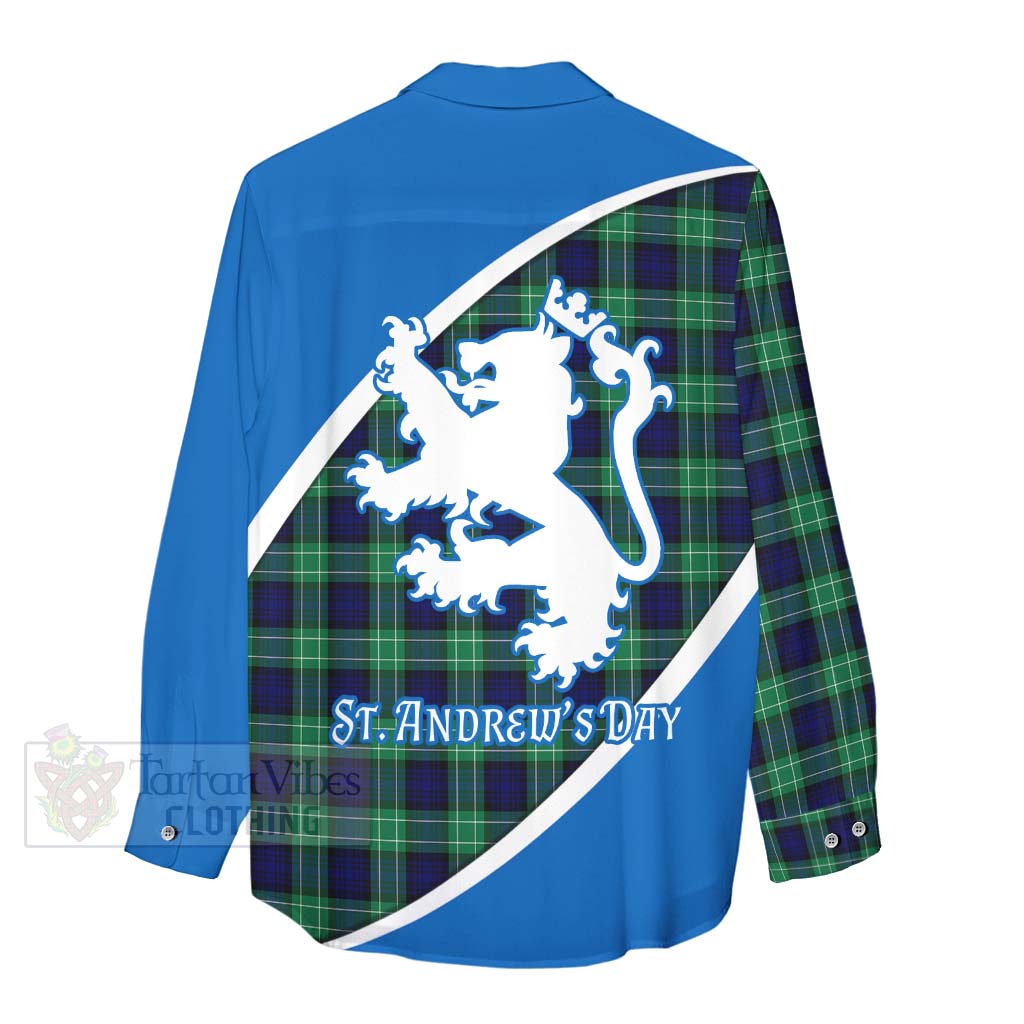 Tartan Vibes Clothing Abercrombie Family Crest Tartan Women's Casual Shirt Celebrate Saint Andrew's Day in Style