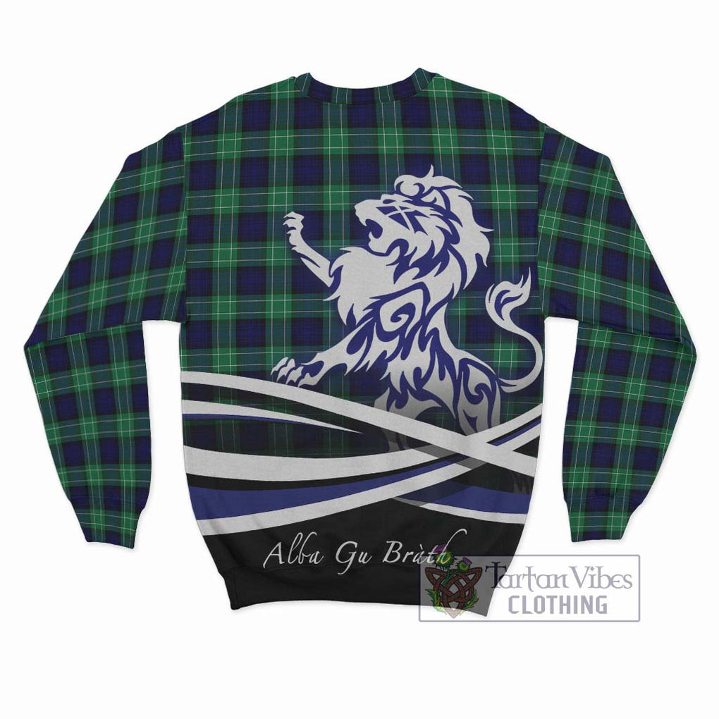 Abercrombie Tartan Sweatshirt with Alba Gu Brath Regal Lion Emblem - Tartanvibesclothing Shop