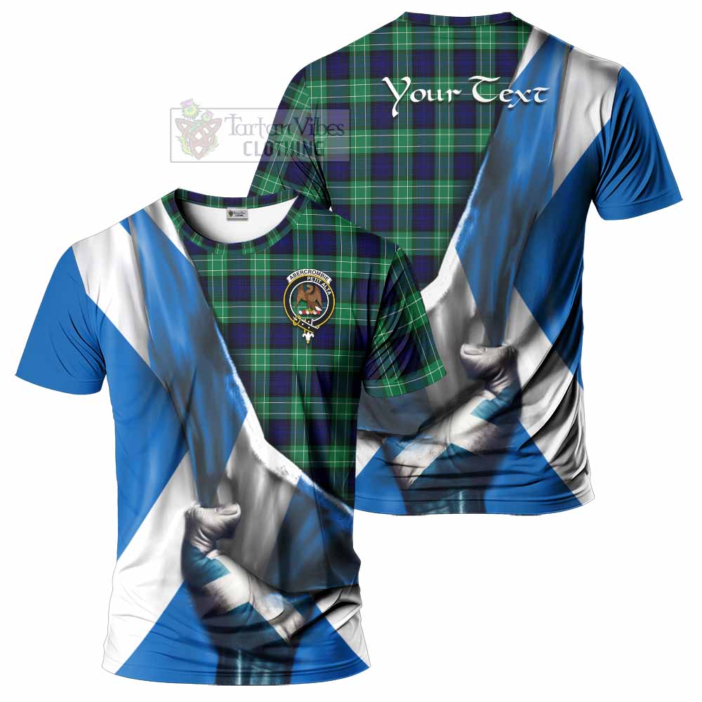 Tartan Vibes Clothing Abercrombie Tartan T-Shirt with Family Crest Scotland Patriotic Style