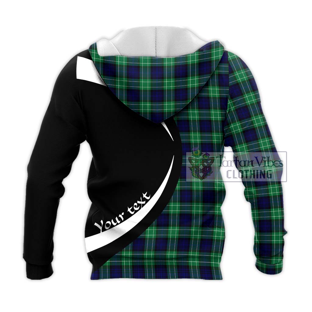 Abercrombie Tartan Knitted Hoodie with Family Crest Circle Style - Tartan Vibes Clothing