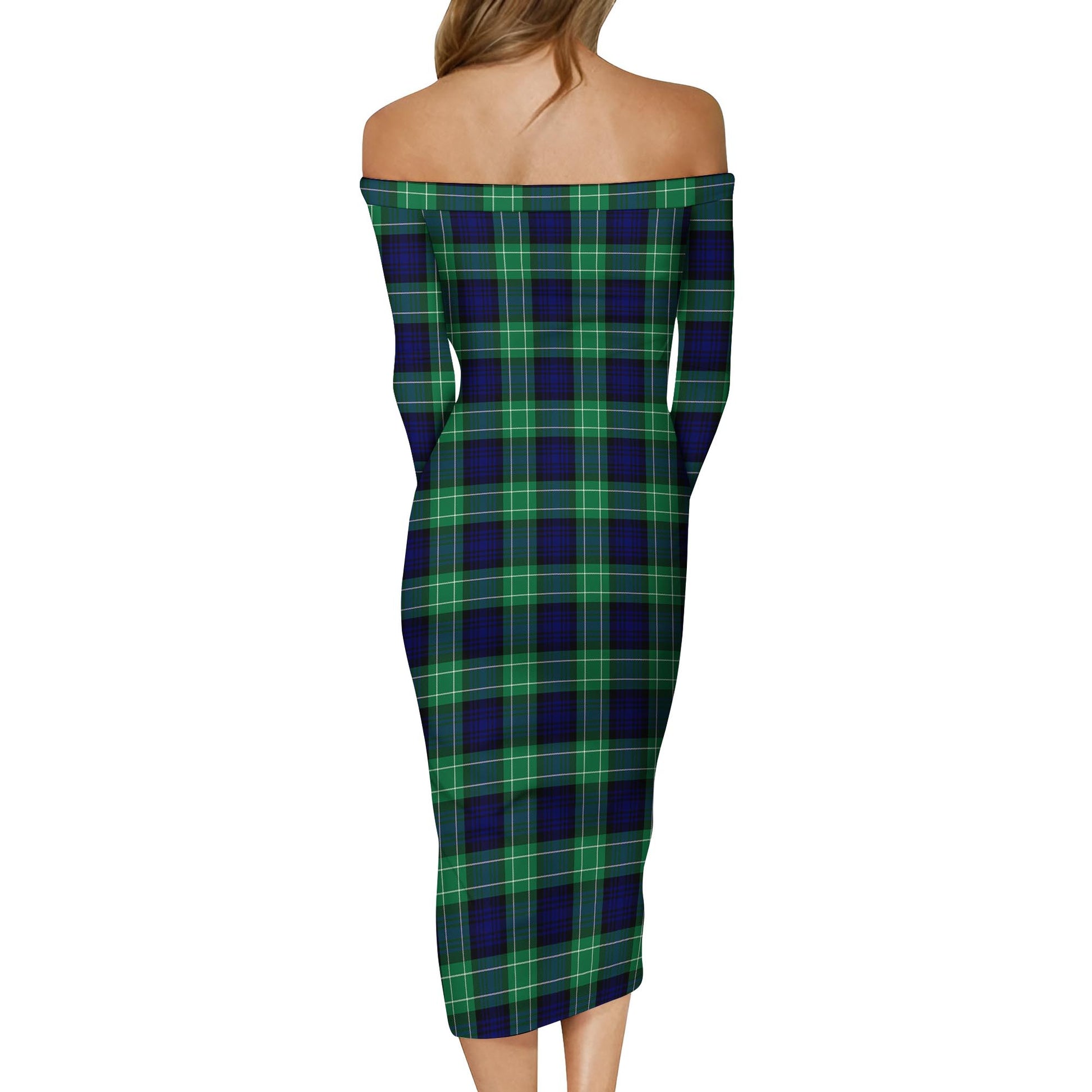 Abercrombie Tartan Off Shoulder Lady Dress - Tartanvibesclothing