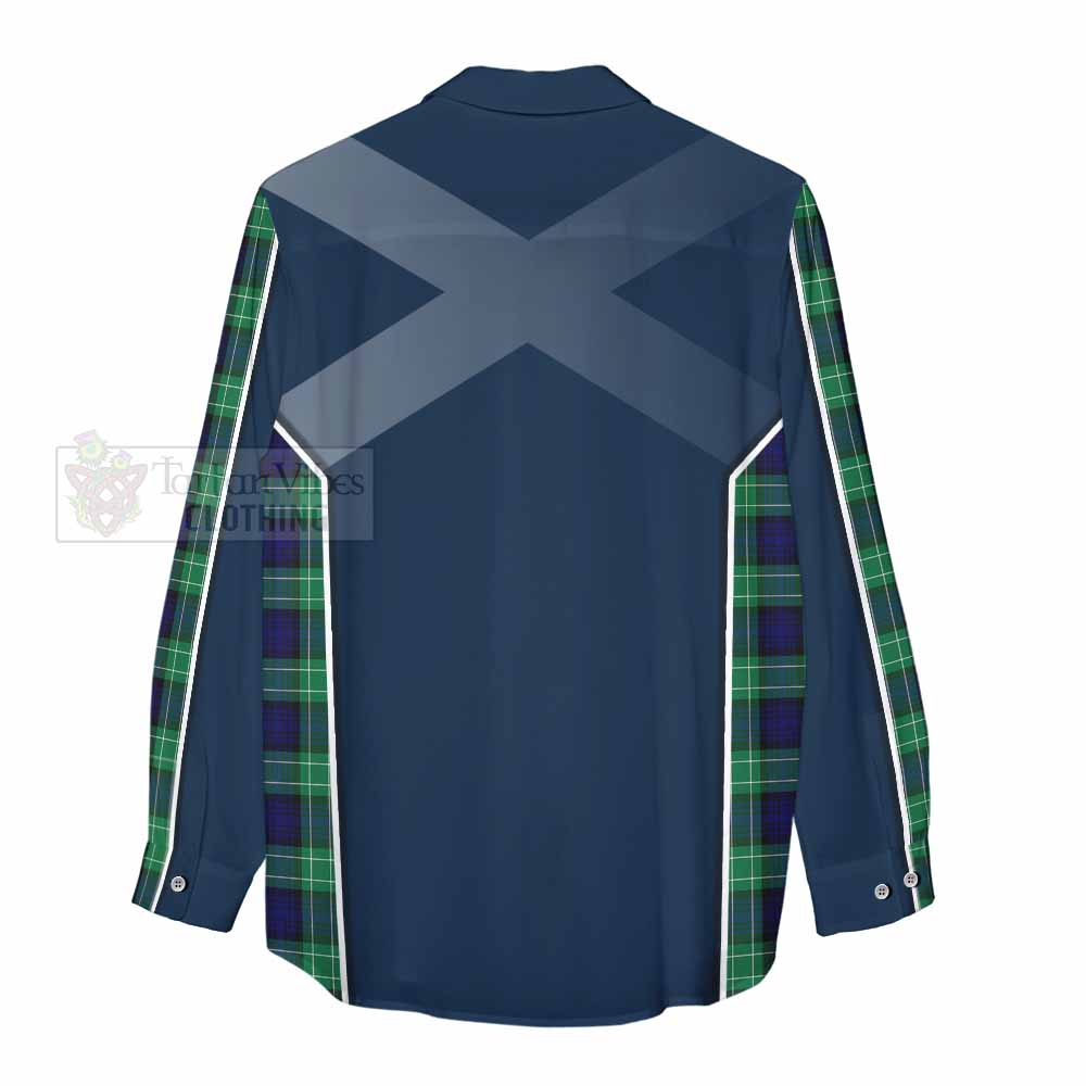 Tartan Vibes Clothing Abercrombie Tartan Women's Casual Shirt with Family Crest and Lion Rampant Vibes Sport Style