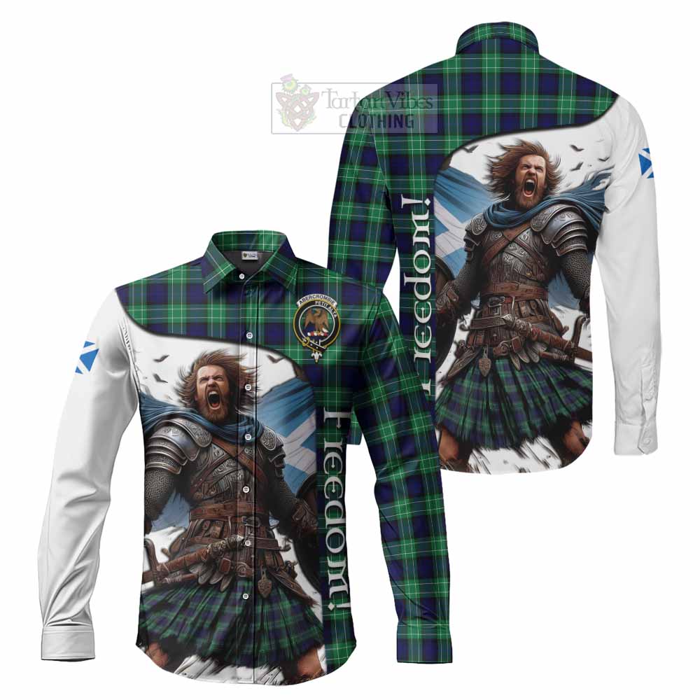 Tartan Vibes Clothing Abercrombie Crest Tartan Long Sleeve Button Shirt Inspired by the Freedom of Scottish Warrior