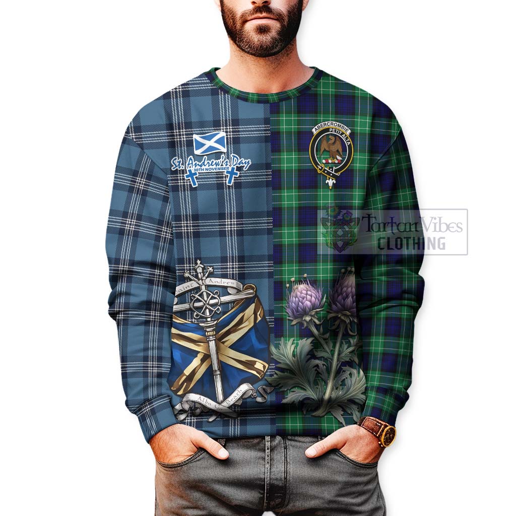 Tartan Vibes Clothing Abercrombie Tartan Sweatshirt Happy St. Andrew's Day Half Tartan Style