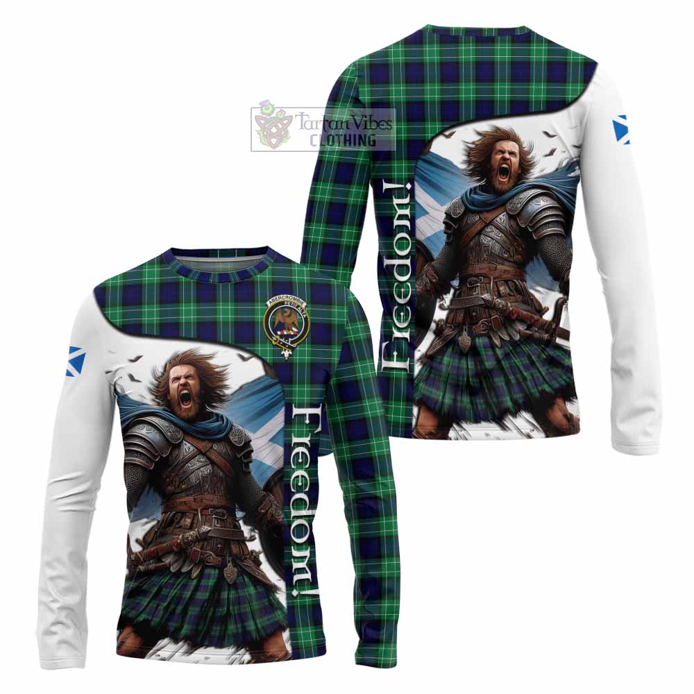 Tartan Vibes Clothing Abercrombie Crest Tartan Long Sleeve T-Shirt Inspired by the Freedom of Scottish Warrior