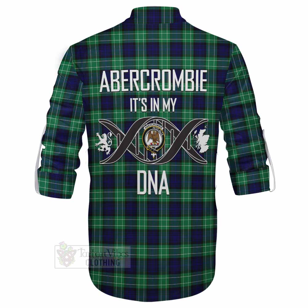 Tartan Vibes Clothing Abercrombie Tartan Ghillie Kilt Shirt with Family Crest DNA In Me Style