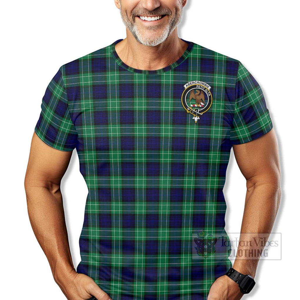 Tartan Vibes Clothing Abercrombie Tartan T-Shirt with Family Crest Celtic Skull Style