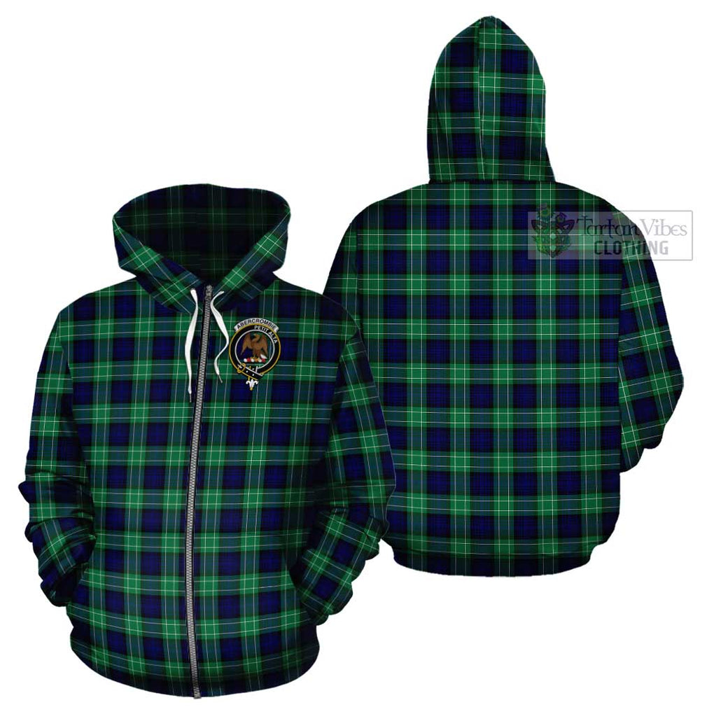 Abercrombie Tartan Cotton Hoodie with Family Crest Zip Hoodie - Tartan Vibes Clothing