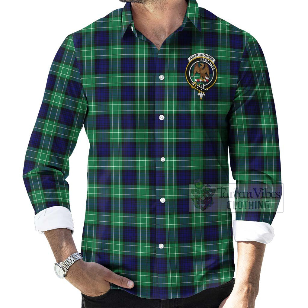 Tartan Vibes Clothing Abercrombie Tartan Long Sleeve Button Shirt with Family Crest and Bearded Skull Holding Bottles of Whiskey