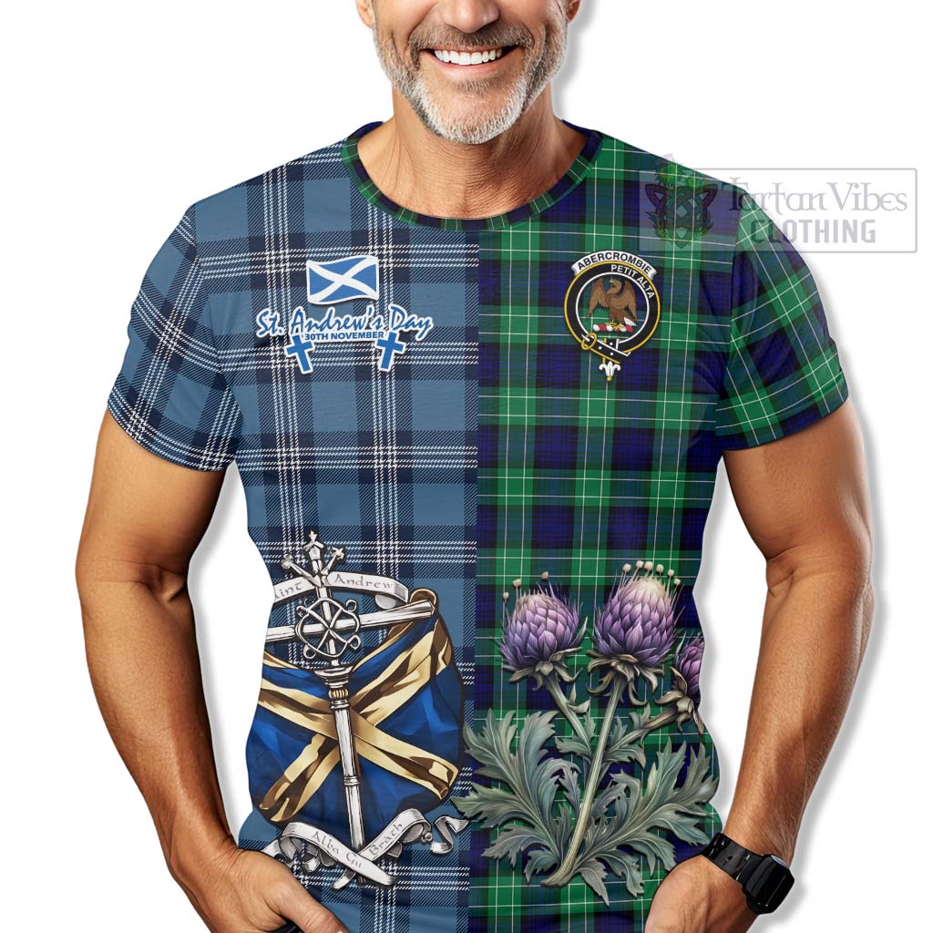 Tartan Vibes Clothing Abercrombie Tartan T-Shirt Happy St. Andrew's Day Half Tartan Style