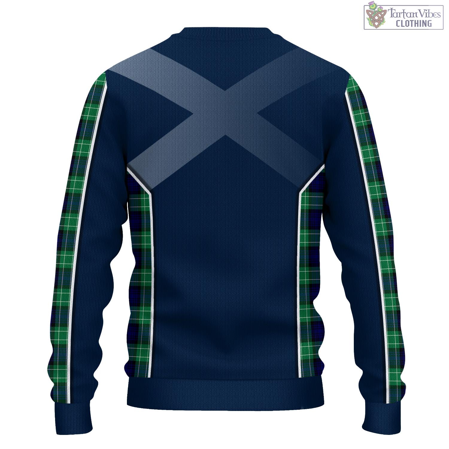 Tartan Vibes Clothing Abercrombie Tartan Knitted Sweatshirt with Family Crest and Scottish Thistle Vibes Sport Style