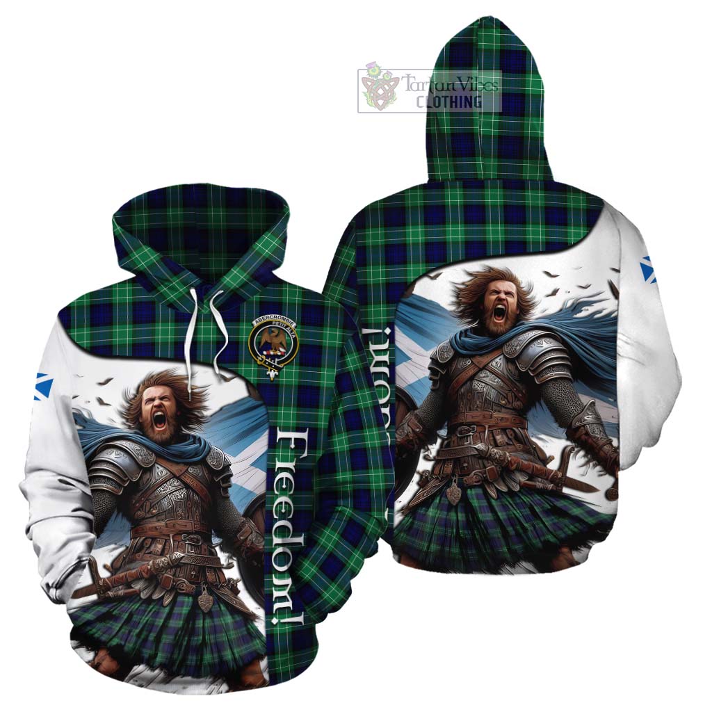 Tartan Vibes Clothing Abercrombie Crest Tartan Cotton Hoodie Inspired by the Freedom of Scottish Warrior