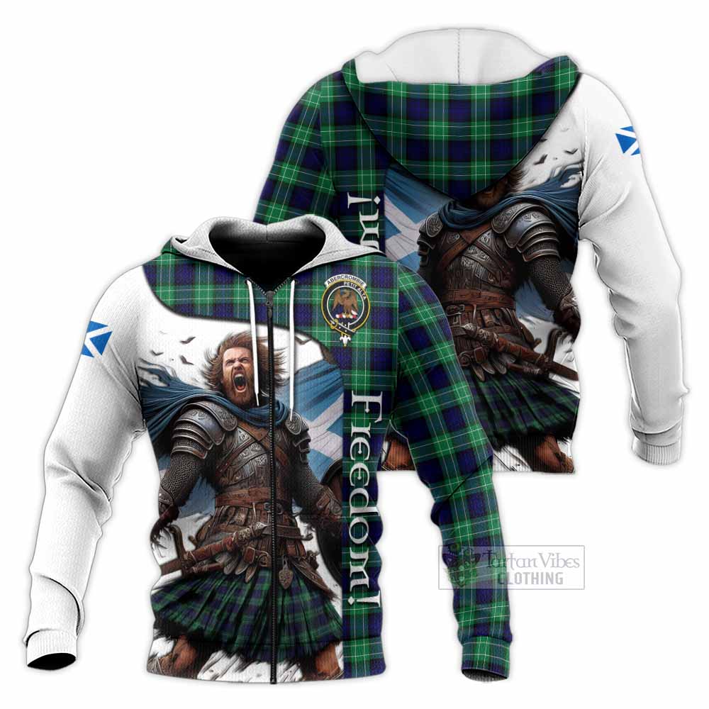 Tartan Vibes Clothing Abercrombie Crest Tartan Knitted Hoodie Inspired by the Freedom of Scottish Warrior