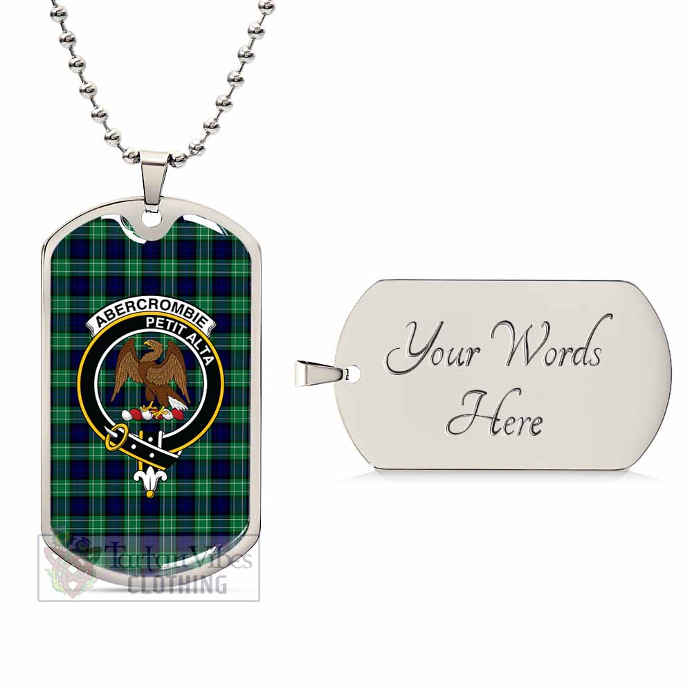 Tartan Vibes Clothing Abercrombie Tartan Dog Tag Necklace with Family Crest