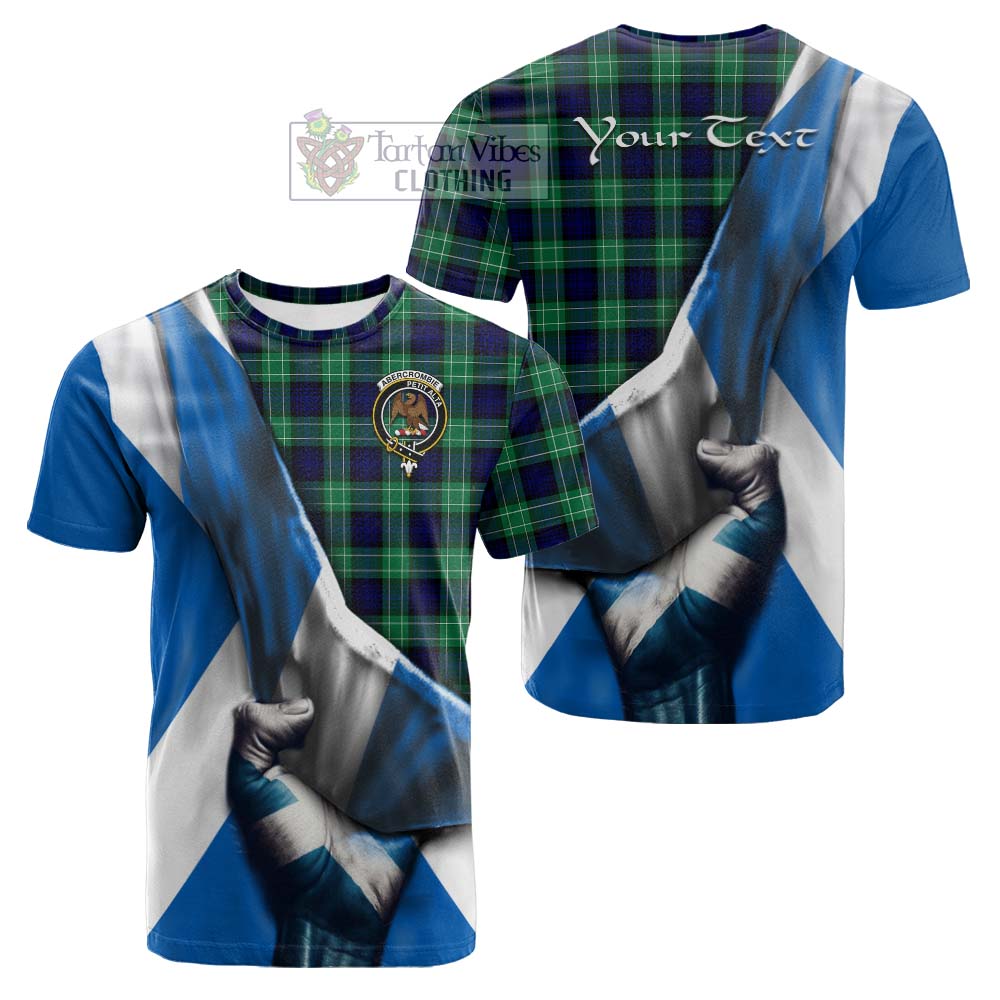 Tartan Vibes Clothing Abercrombie Tartan Cotton T-shirt with Family Crest Scotland Patriotic Style