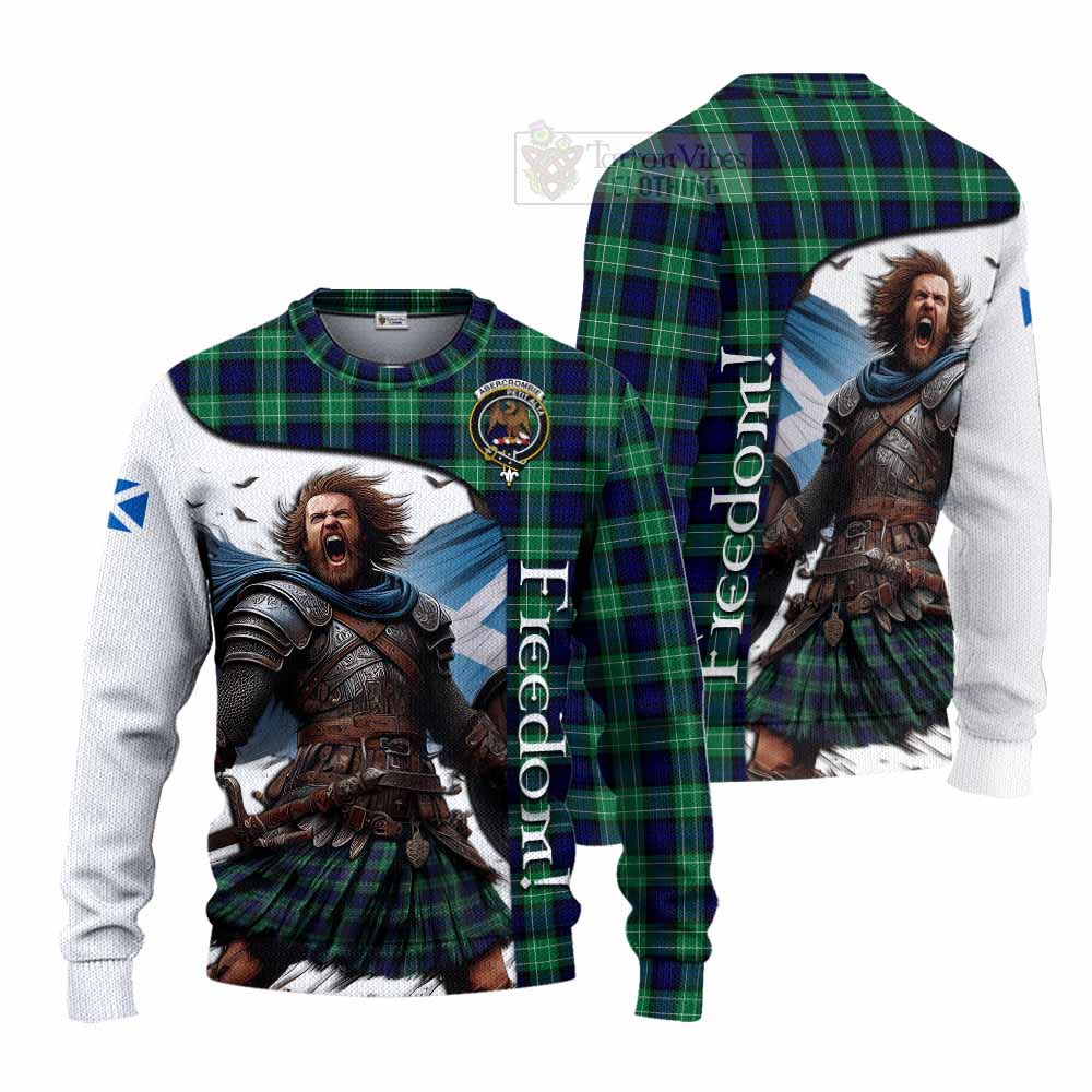 Tartan Vibes Clothing Abercrombie Crest Tartan Knitted Sweater Inspired by the Freedom of Scottish Warrior