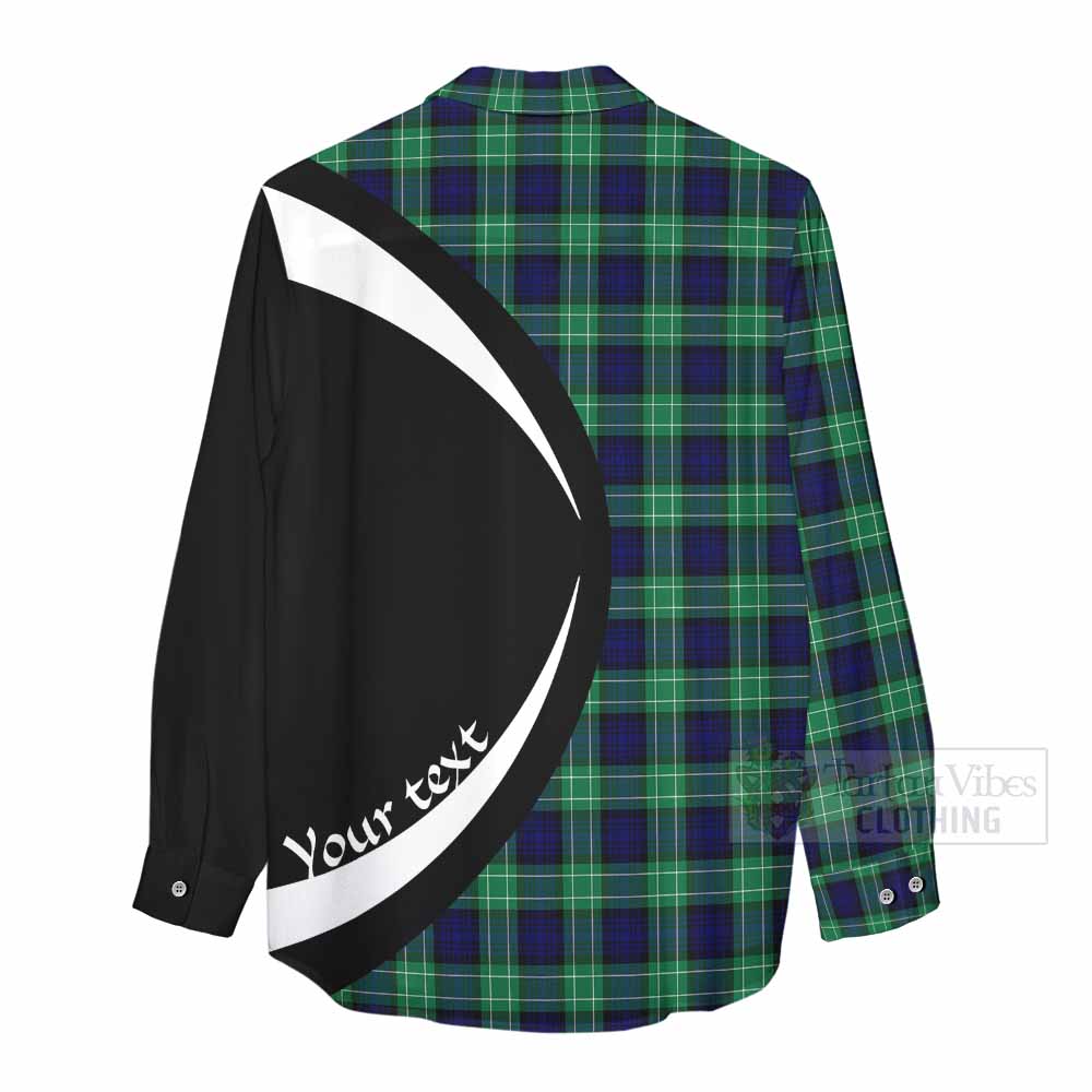 Tartan Vibes Clothing Abercrombie Tartan Women's Casual Shirt with Family Crest Circle Style