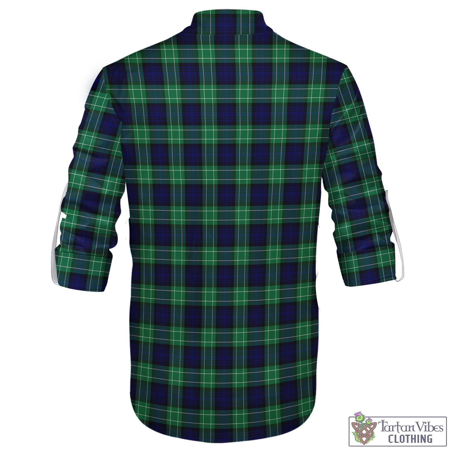 Tartan Vibes Clothing Abercrombie Tartan Men's Scottish Traditional Jacobite Ghillie Kilt Shirt with Family Crest