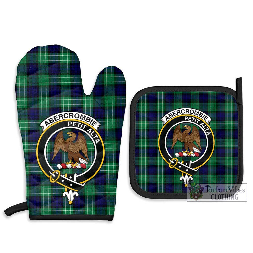 Abercrombie Tartan Combo Oven Mitt & Pot-Holder with Family Crest Combo 1 Oven Mitt & 2 Pot-Holder Black - Tartan Vibes Clothing