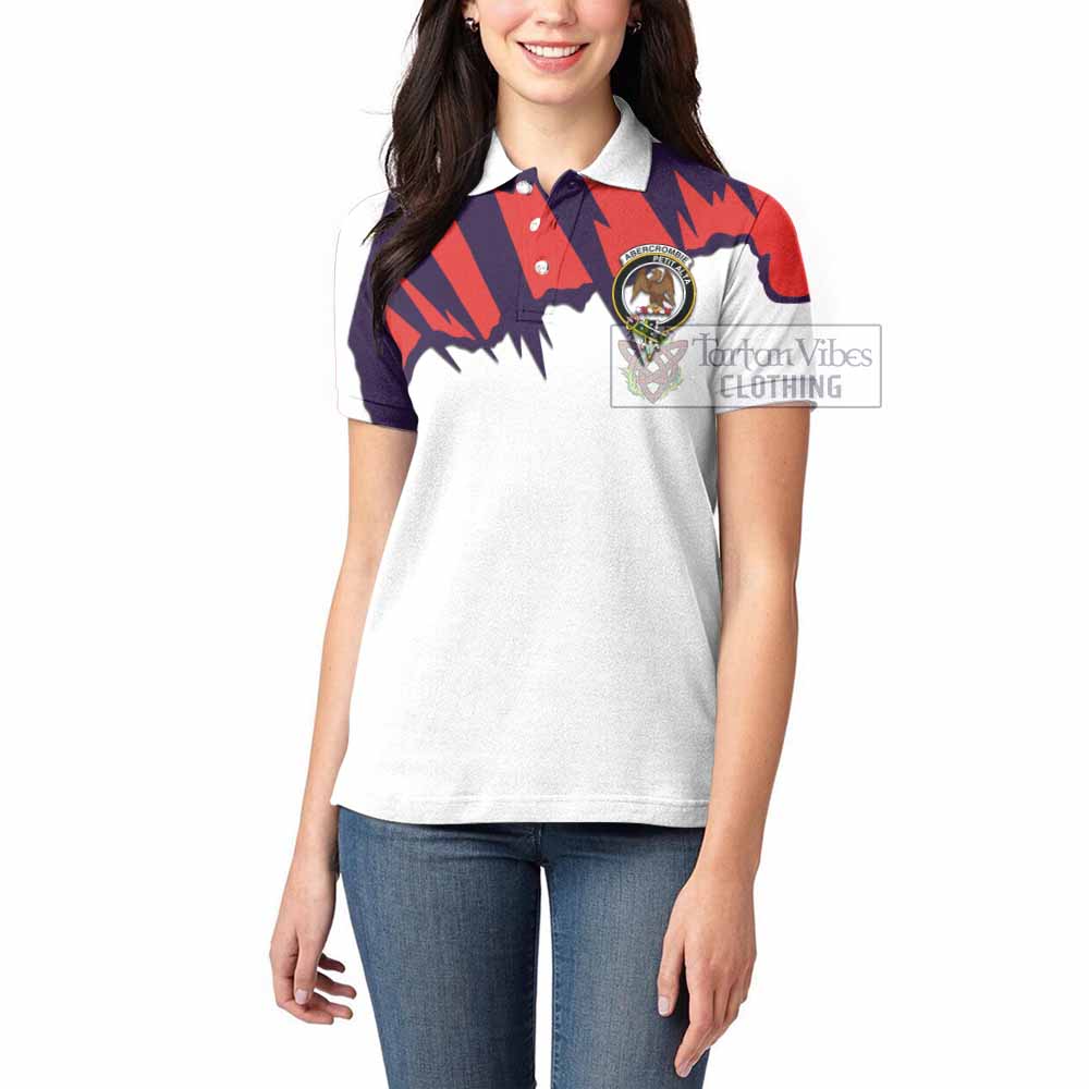 Tartan Vibes Clothing Abercrombie Clan Crest Women's Polo Shirt with Retro Sport Style